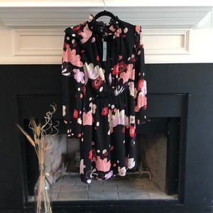Ann Taylor Blooms Ruffle Shirtdress - small petite